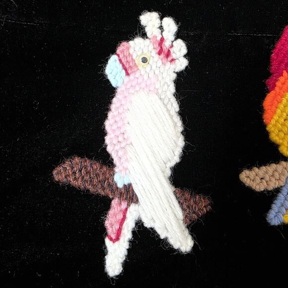 VTG Handmade Needlepoint Bird Magnets, Set Of 4 - Picture 3 of 7